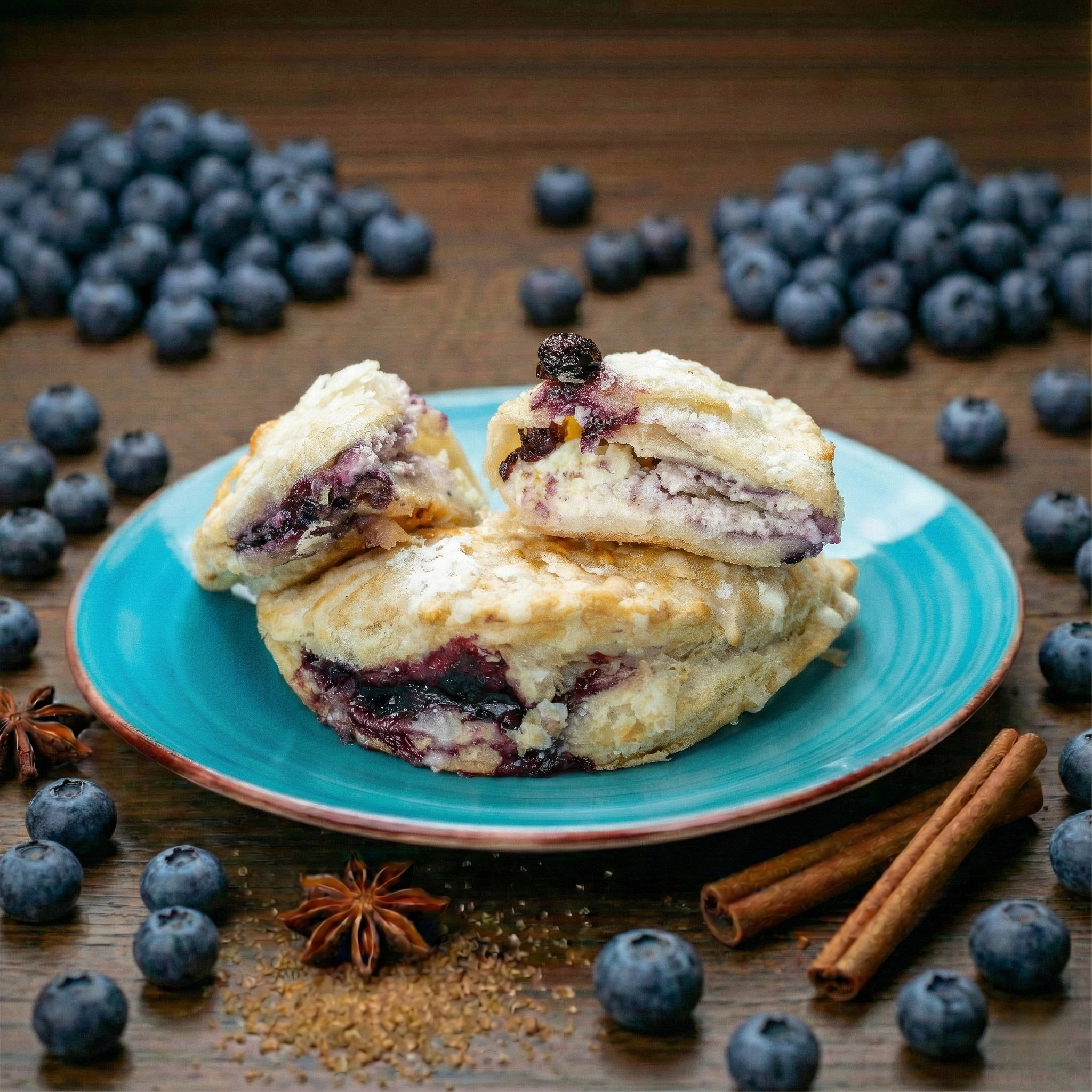 Blueberry and Cheese Dessert Empanada