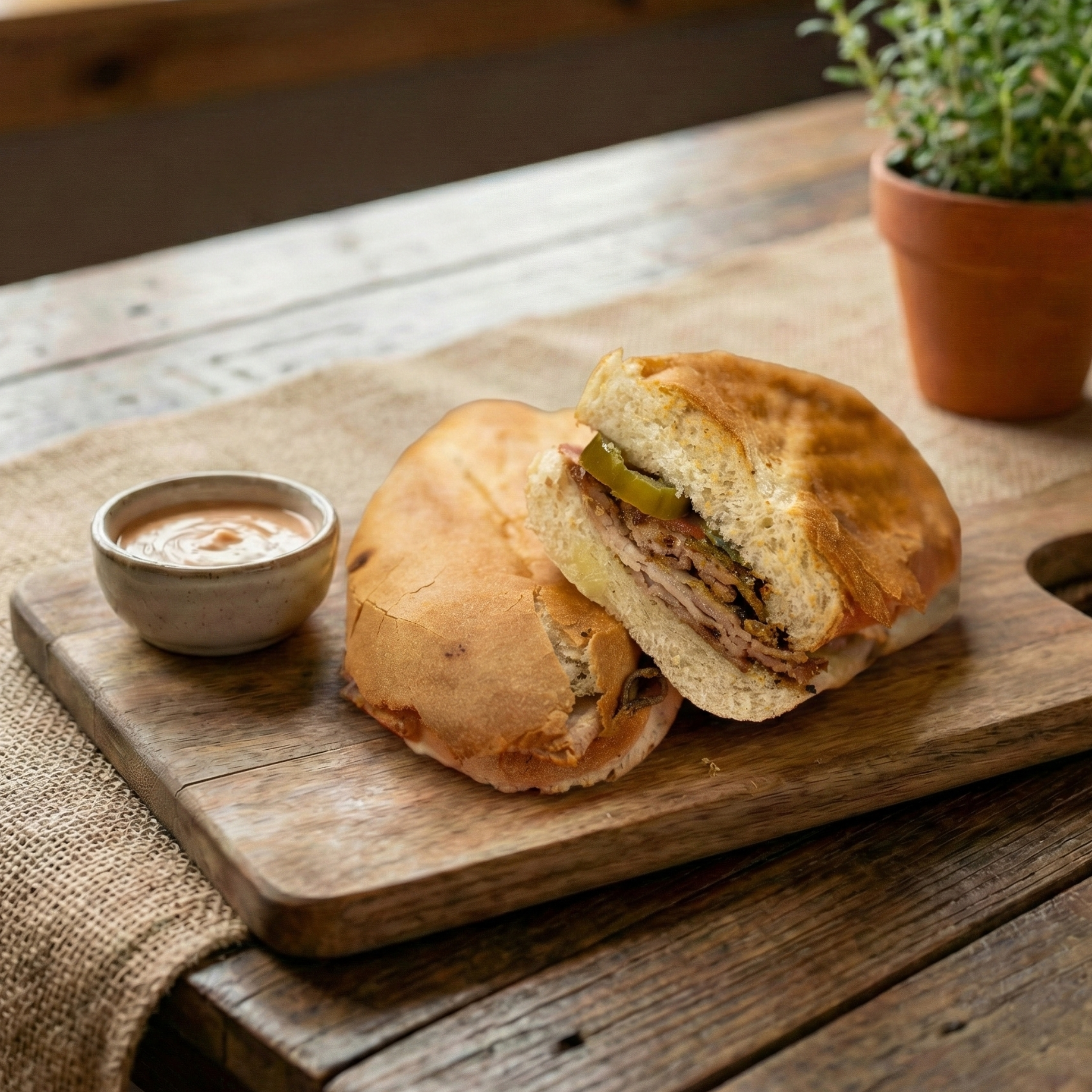 Spicy Cuban Sandwich with Fries